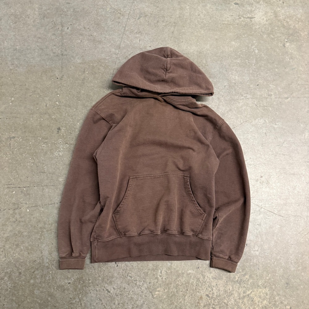 Shaka Wear Mens Brown Garment Dye Hoodie Streetwear Essentials Cotton Medium